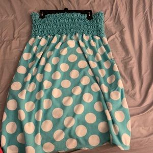 cute blue polka dot bathing suit cover